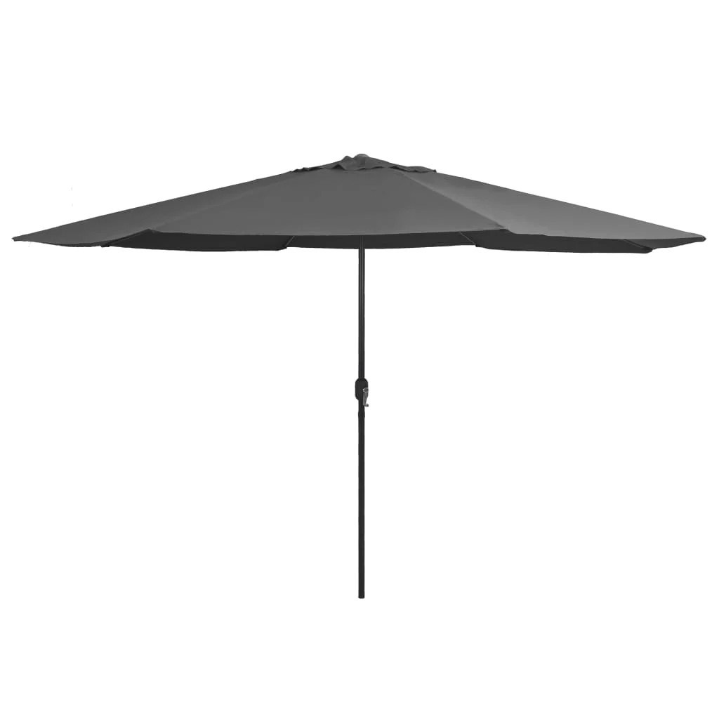 Parasol mât en métal résistant 400 cm anthracite contre les UV