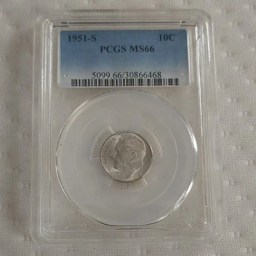 1951-S Roosevelt Dime PCGS MS66 Silver San Francisco 10C Uncirculated