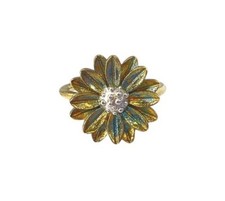 Gold Vermeil Over Sterling Silver 925 Floral Ring Sz 8