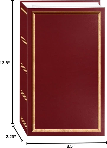3-ring pocket BURGUNDY album for 504 photos - 4"X6" Pack of 1, Burgundy Red - Image 2 of 4