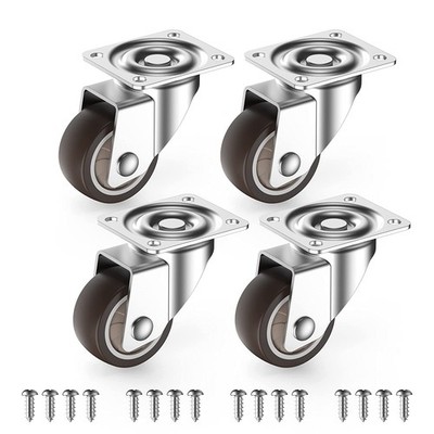 HOLKIE 1 inch Small Caster Wheels for Furniture Low Profile Casters Set of 4... 