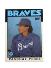 Excellent: Vintage 1986 topps Pascual Perez Atlanta Braves Trading Card