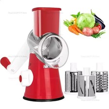 3-Drum Manual Vegetable Cutter & Slicer Multifunction Kitchen Chopper