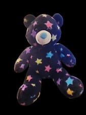 BUILD A BEAR BLACK TEDDY BEAR WITH COLORED STARS 2012 VINTAGE 2012 16"