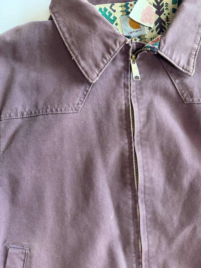 Carhartt JS1157 Aztec Lined Santa Fe Jacket Damson Purple Collar X