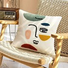  Soft Aesthetic Decorative Throw Pillow 18" x 18" (Pack of 1) Abstract Face 1