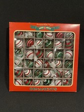 SHINY BRITE Christopher Radko 1940 Style GLASS Mini CHRISTMAS ORNAMENTS Set 36