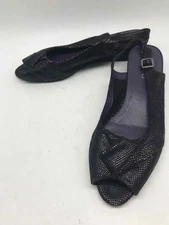 Vaneli Black Size 10.5 Sling Back Sandals
