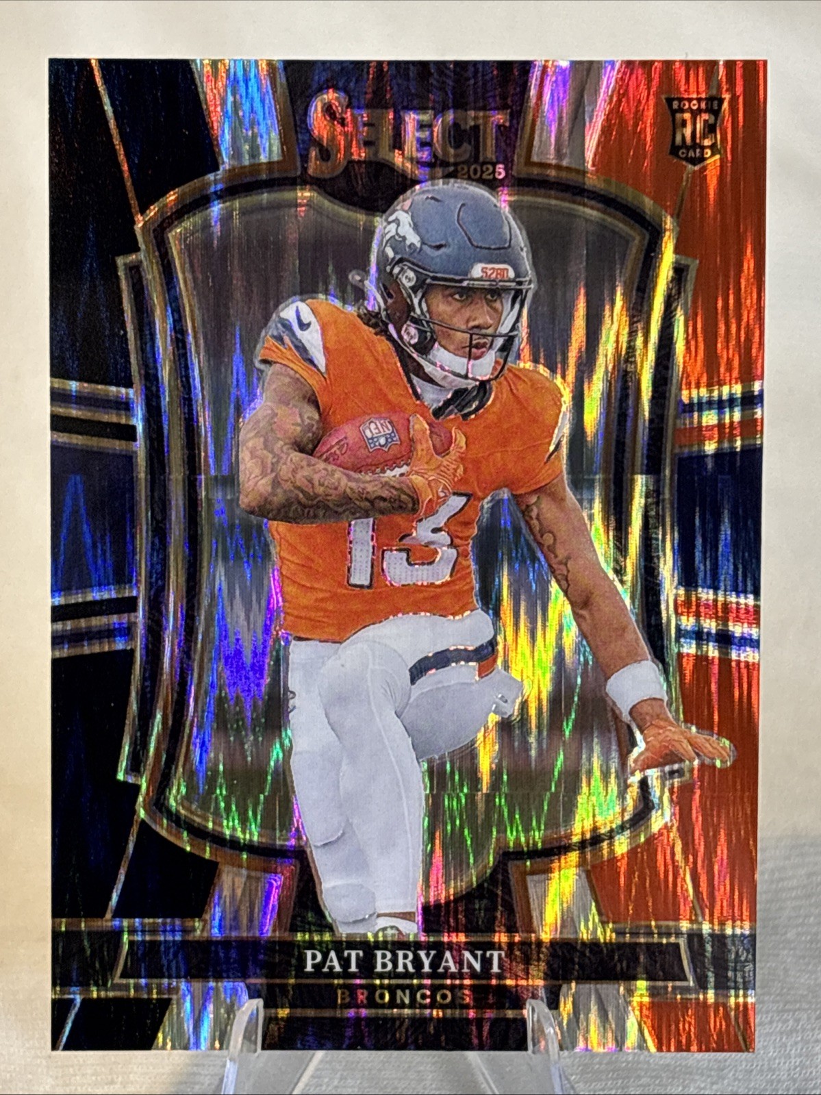 2025 Panini Select Pat Bryant Red & Black Shock Premier Level (RC) Broncos