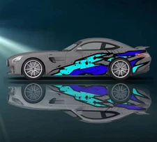 Flame Car Decals; Flame Racing Sport Livery Decal For Both Sides Of Car; Flames