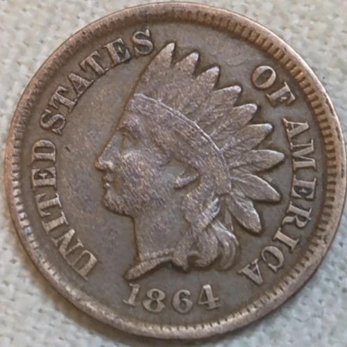 1864 Indian Cent Bronze F+ Fine+. Breaking Up Sets. Free Shipping.