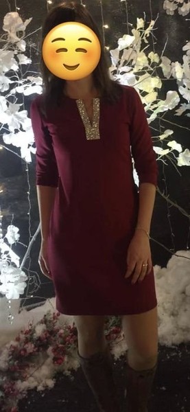 Women Dress Burgundy 36 #5Z2E