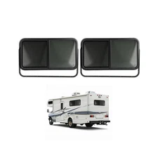 42" W X 22" H RV Window W/Trim for 1.5" Wall and Net Screen Horizontal Slidin...