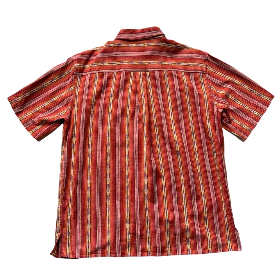 The Territory Ahead Orange Red Cotton Textured Casual Button Shirt Medium - Image 2 of 4