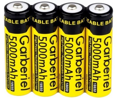 Garberiel 3.7V 5000mAh Li-lon Rechargable Battery 4 PK