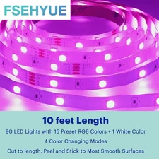 Multicolor LED Light Strip 25FT Indoor Television Accent Light Remote Control