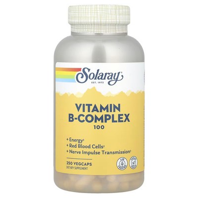 2 X Solaray, Vitamin B-Complex 100 , 250 VegCaps-Worldwide