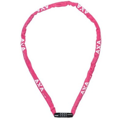 Kettingslot Axa Rigid RCC code 120x3,5 met polyester hoes - roze