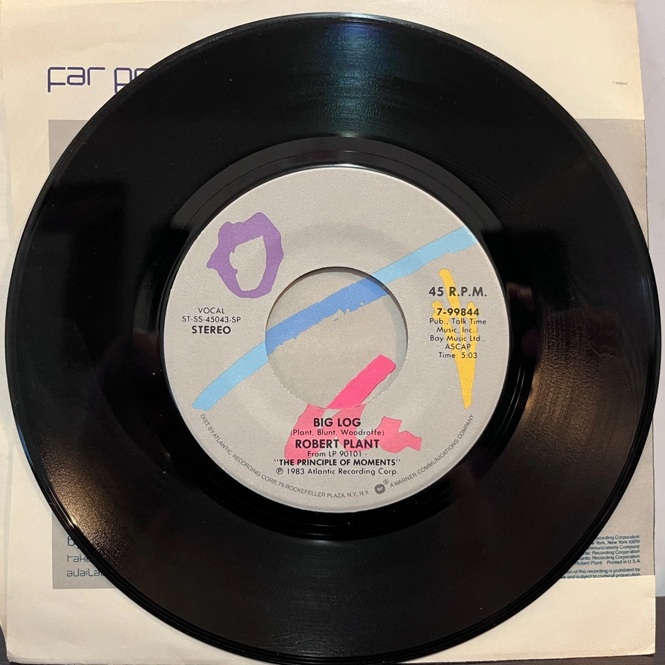 ROBERT PLANT - Big Log / Far Post (Pic Sleeve) - 7" Vinyl Record 45RPM - VG+ - Image 3 of 4