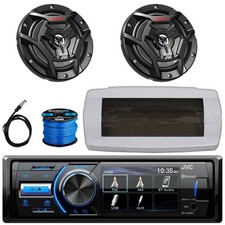 JVC KD-X560BT Single-DIN Marine Stereo W/White Cover, 2x 6.5" 150W Max Speakers
