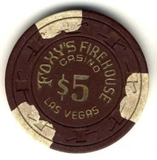 Foxy's Firehouse Casino Las Vegas Nevada $5 Chip 1980s