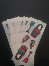 Creative Memories Lot of Eight Studio Stickers 2" x 5" Sand Buckets