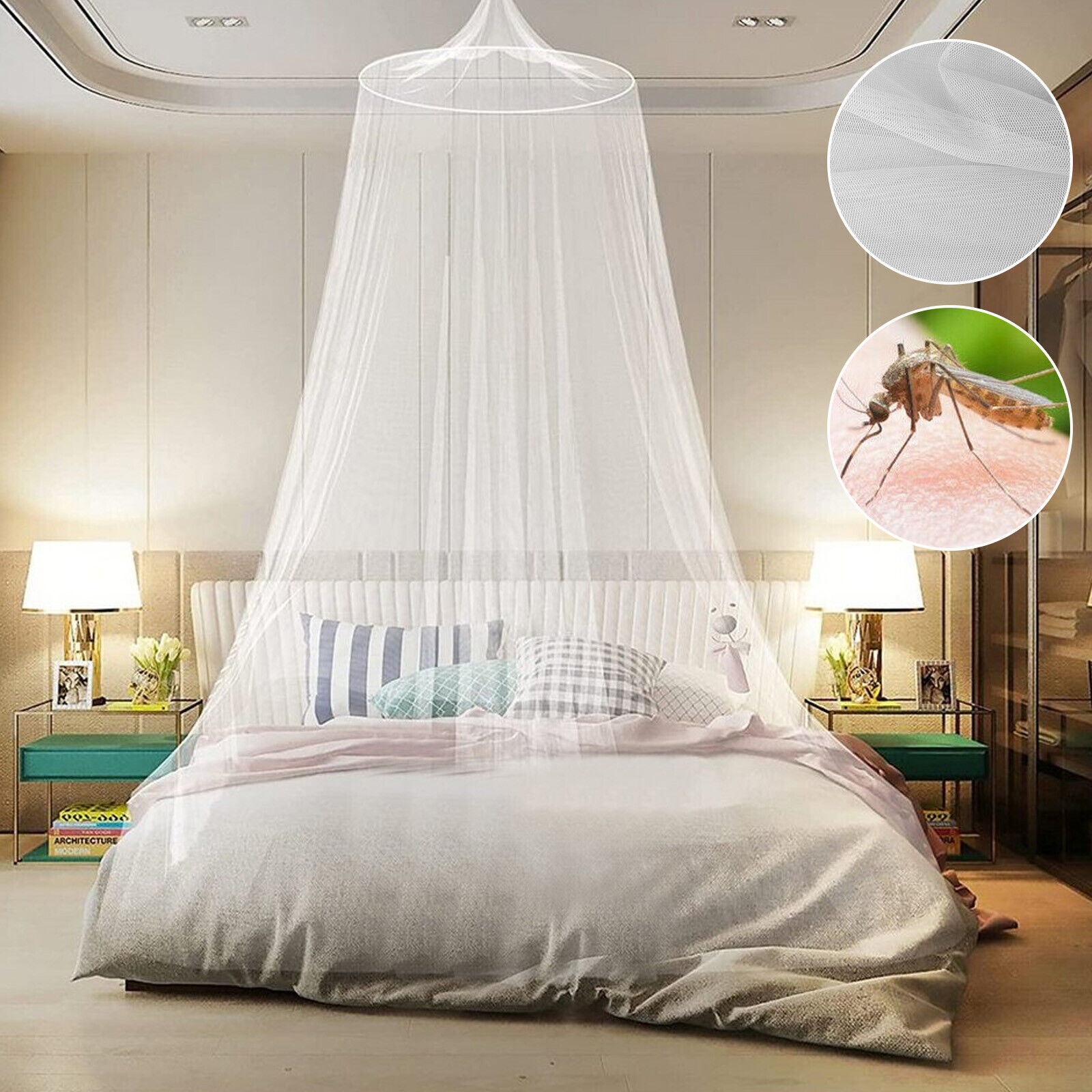 Mosquitera cama tamaño Queen ropa cama hogar dosel encaje elegante