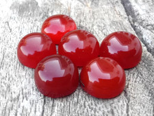 WHOLESALE NATURAL RED ONYX CABOCHON ROUND SHAPE LOOSE GEMSTONE LOT.