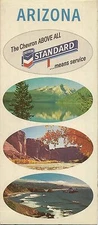 1967 CHEVRON Standard Oil Company Road Map ARIZONA Phoenix Tucson Route 66
