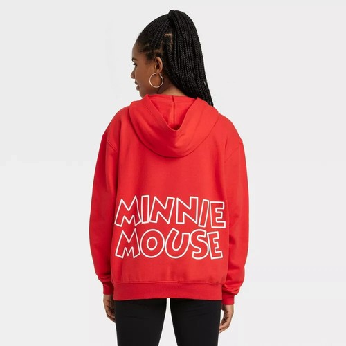 Disney 100 Retro Reimagined Womens Minnie Mouse Hoodie Medium Red Sweatshirt - Picture 2 of 10