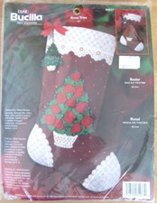Bucilla 84937 Rose Tree Lace Xmas Stocking Felt Kit NEW 18" Sealed Package