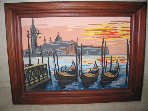 Gemälde von Venedig Malen nach Zahlen fertig gemalt mit Rahmen -24cm/17cm (684) - Bild 4 von 8