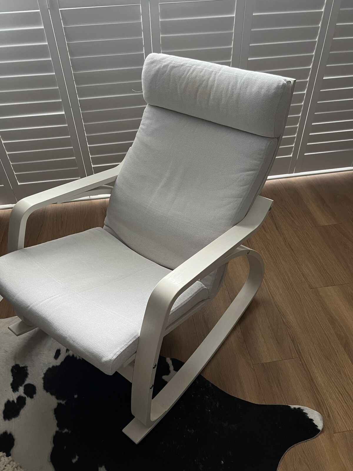 IKEA Poang White rocking chair & cushion Very Good Condition eBay