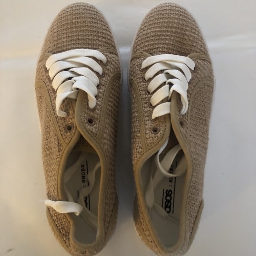 Asos Womens Raffia Lace Up Flatform Shoe Size 7 - Picture 7 of 7