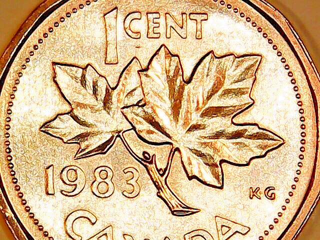 1983 Canada Cent Near Beads Uncirculated Red Queen Elizabeth II