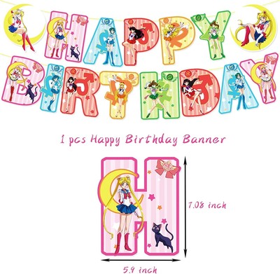Sailor Moon Geburtstagsdeko Set – Mit Luftballons, Banner & Tortentoppern Für Die Perfekte Kinderparty