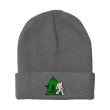 Beanies for Men Disc Golf, Tree and Yeti Embroidery Winter Hats Women Skull Cap