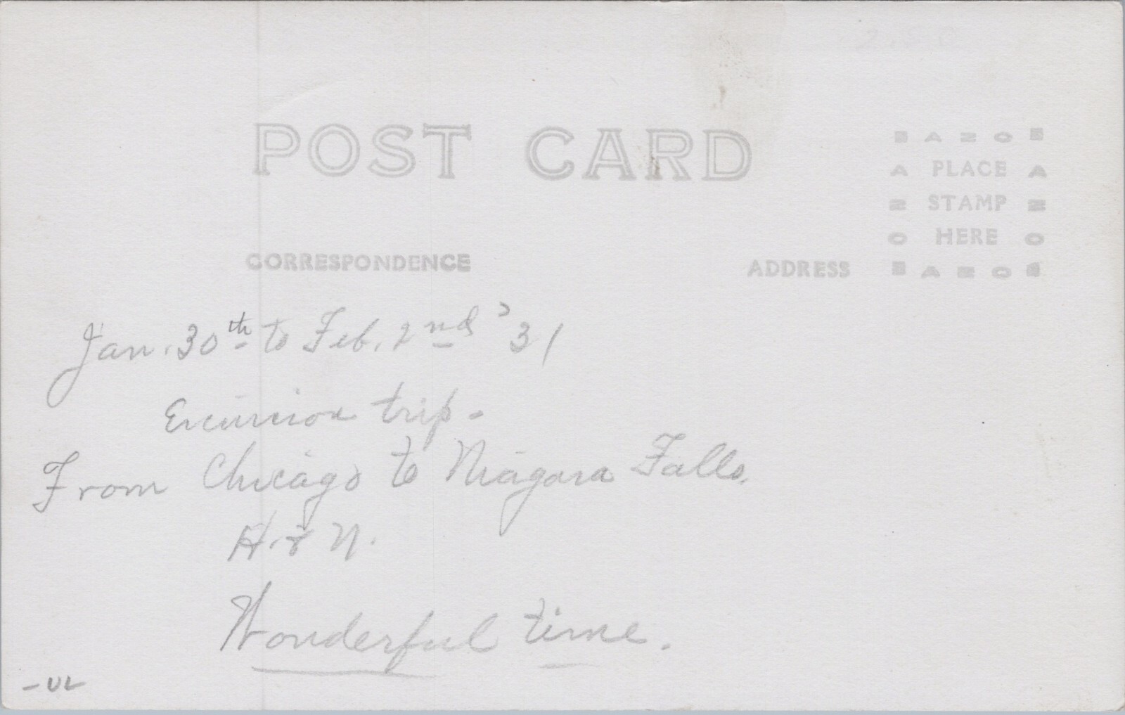 1931 Early Niagara Falls, New York Winter RPPC Real Photo Postcard #3882