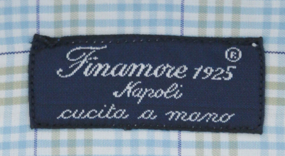 OFF WHITE Camicia Finamore Napoli Off White in cotone a quadri Slim 15 75 40 (745)