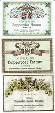 3 x Weinetikett Bopparder Hamm Riesling, Schnitzius ; &eacute;tiquette de Vin; Label