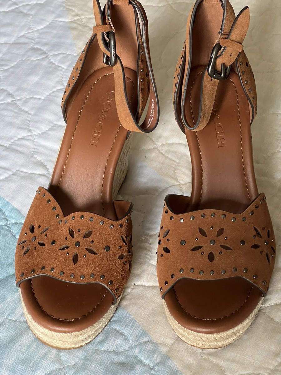 New coach wedge Brown sandals 8.5 | eBay display picture 1