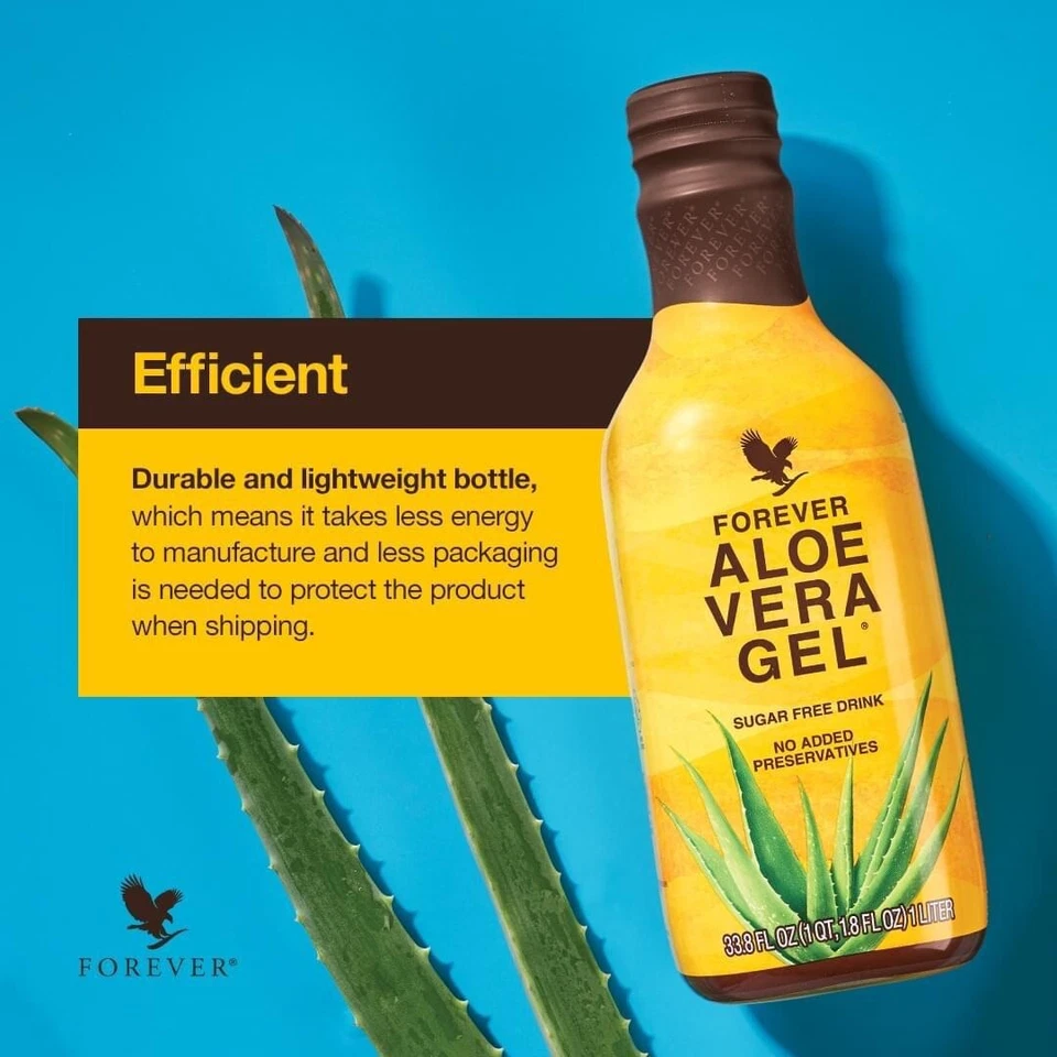 Paquete de 2 piezas de gel de aloe vera Forever Living 33,8 fl. oz (1 litro) ¡ENVÍO GRATUITO! Foto 3 de 3