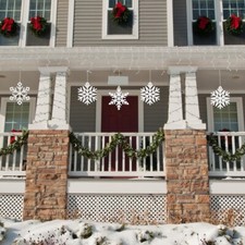Hanging Snowflakes Total 5 Festive Christmas Decorations