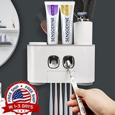 Porta Cepillos De Dientes Organizador Para Ba o Accesorios Dispensador Pasta NEW