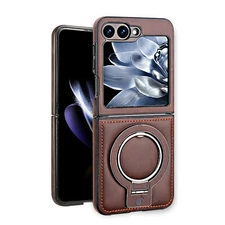 Luxury Leather Magnetic Ring Stand Shockproof Case for Samsung Z Flip 7 6 5 4 3