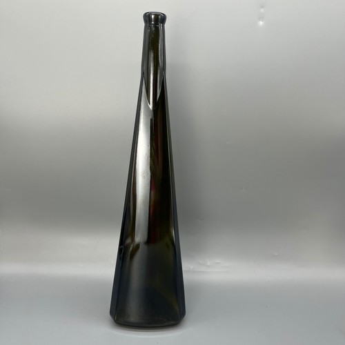 Botella de vidrio vintage 3 caras verde oliva MCM vino grande 19" numerada hecha en Italia - Imagen 8 de 13