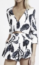 StyleStalker Ash Romper S Cut out Overlay  Festival Date night Sexy Long sleeve