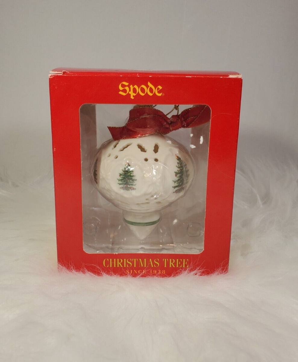 Vintage Spode Christmas Tree Tear Drop Spinner Ornament EUC