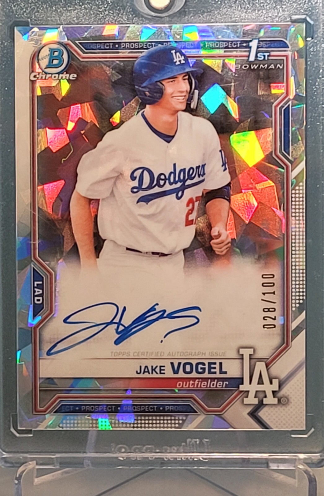 2021 Bowman Chrome Jake Vogel CPA-JV 1st Bowman Atomic Refractor Auto /100