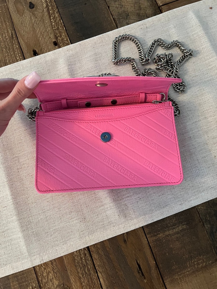 Balenciaga BB Logo Pink Crossbody Chain Bag - NEW with
